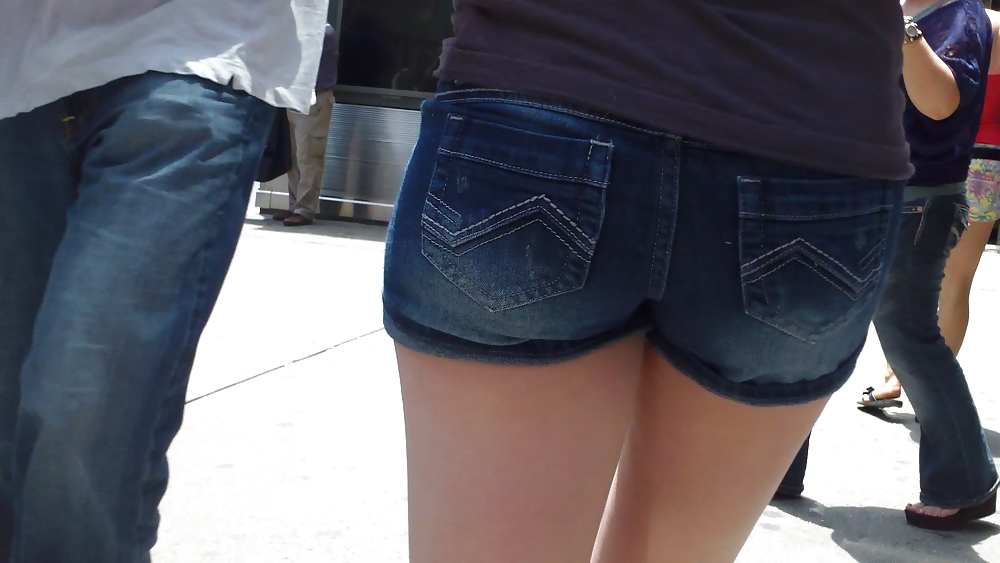 Her butt & ass in tight jean shorts  #18995940