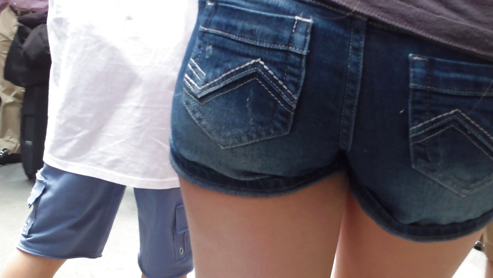Her butt & ass in tight jean shorts  #18995972