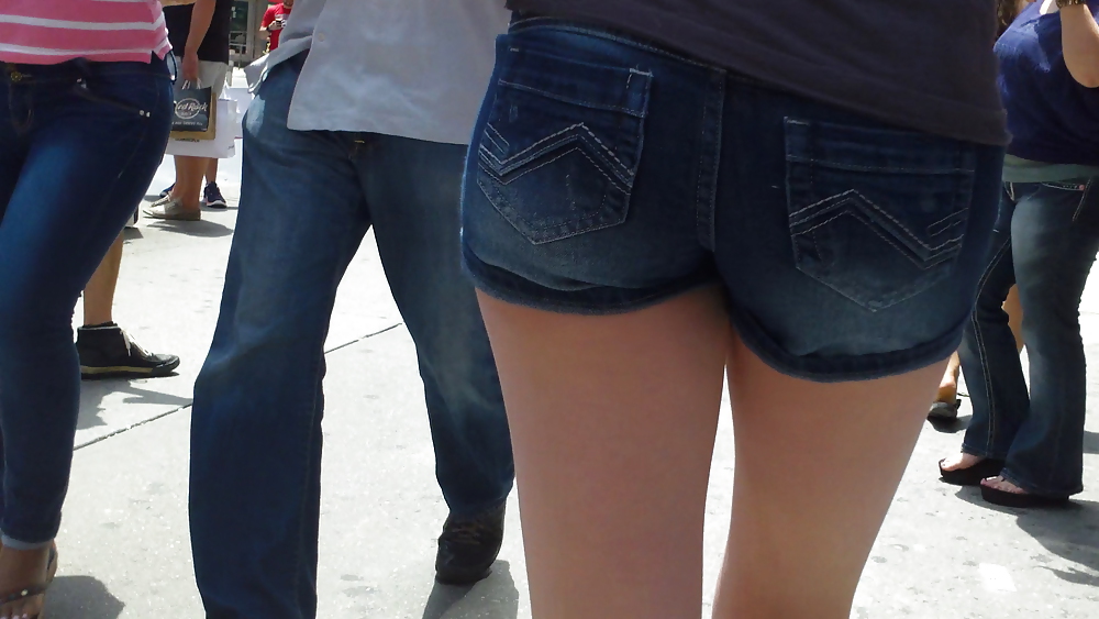 Her butt & ass in tight jean shorts  #18996004