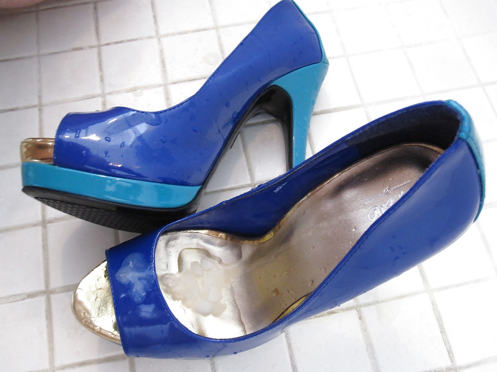 Mossimo azul zapatos de tacón alto peep toe cummed #2
 #21332154