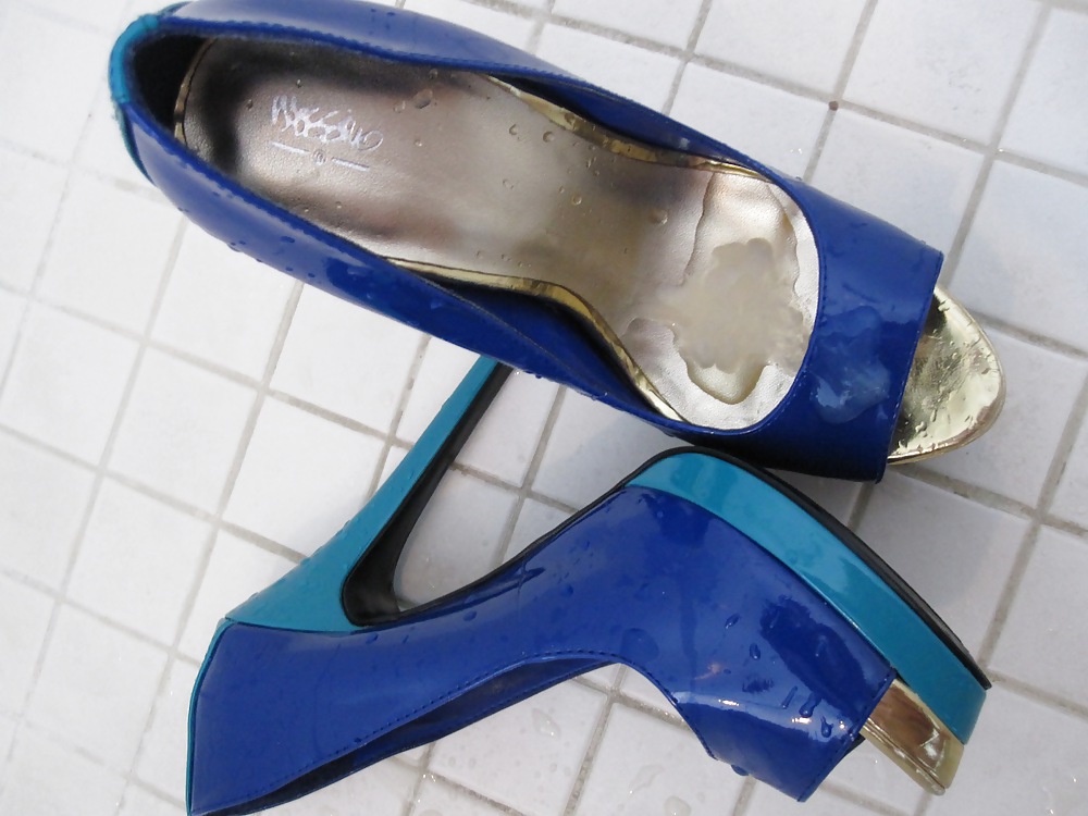Mossimo azul zapatos de tacón alto peep toe cummed #2
 #21332196