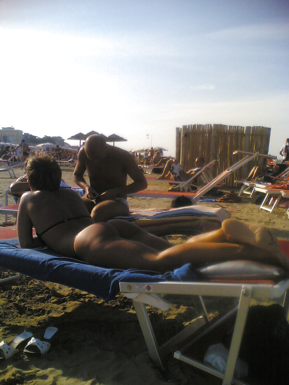 Sexy tan ass on italian beach #7394090
