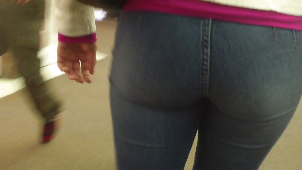 Smooth sexy teen ass & butt in tight blue jeans  #6577500