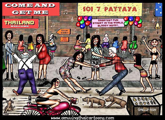 Funny cartoons of Thailand Pattaya #11883784