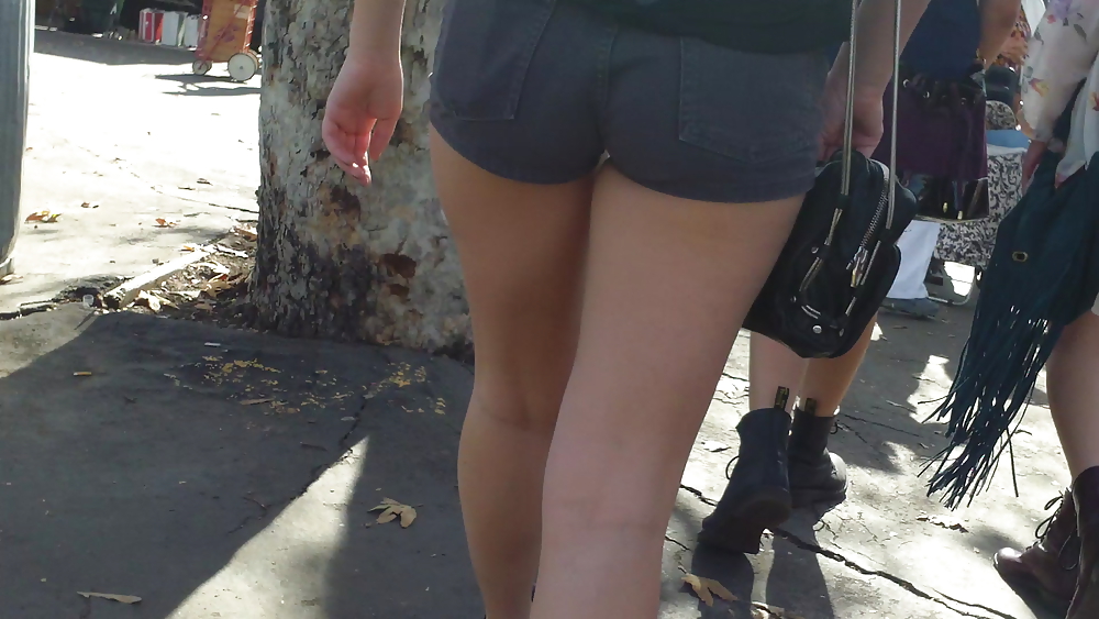 Sexy teen ass & butts in blue jean shorts  #6767707
