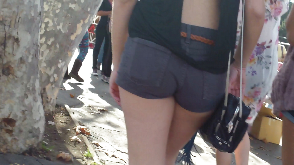 Sexy teen ass & butts in blue jean shorts  #6767720