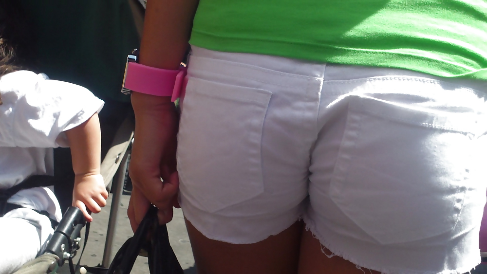 Superb sweet adorable ass sporting butt swallowing shorts  #9544675