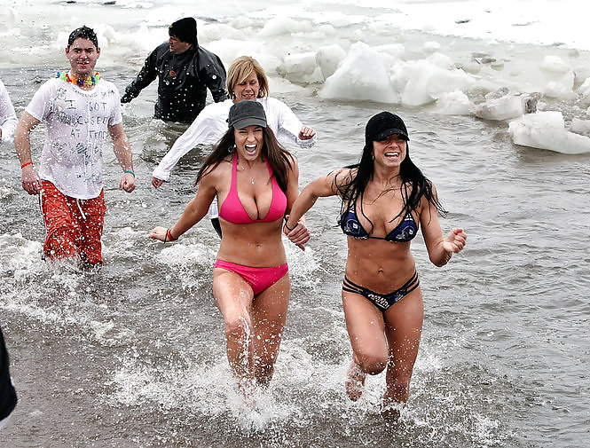 Sexy sluts doing the polar bear plunge #13657936