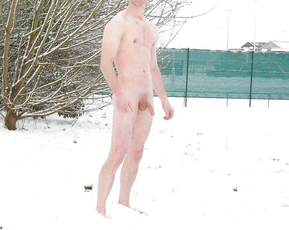 Nude in public - snow #16609214