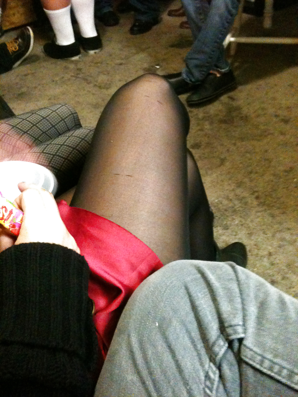Pantyhose at halloween party #13035777
