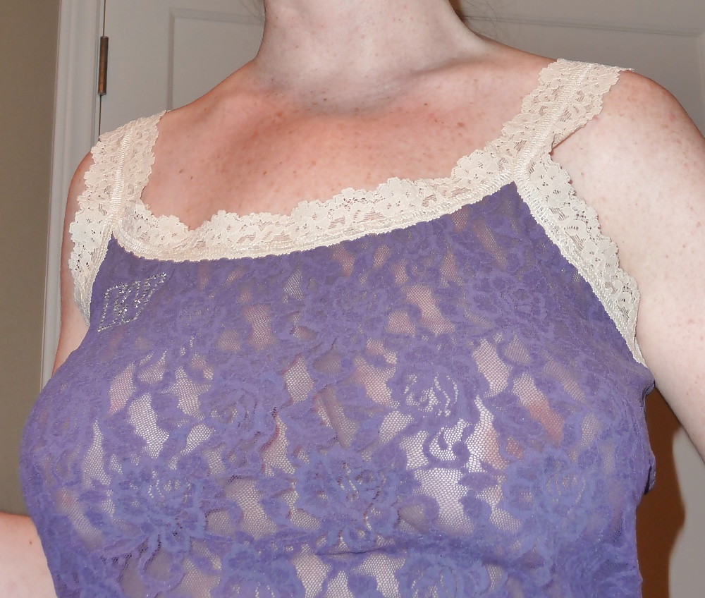 Braless wife in lace top #8868218