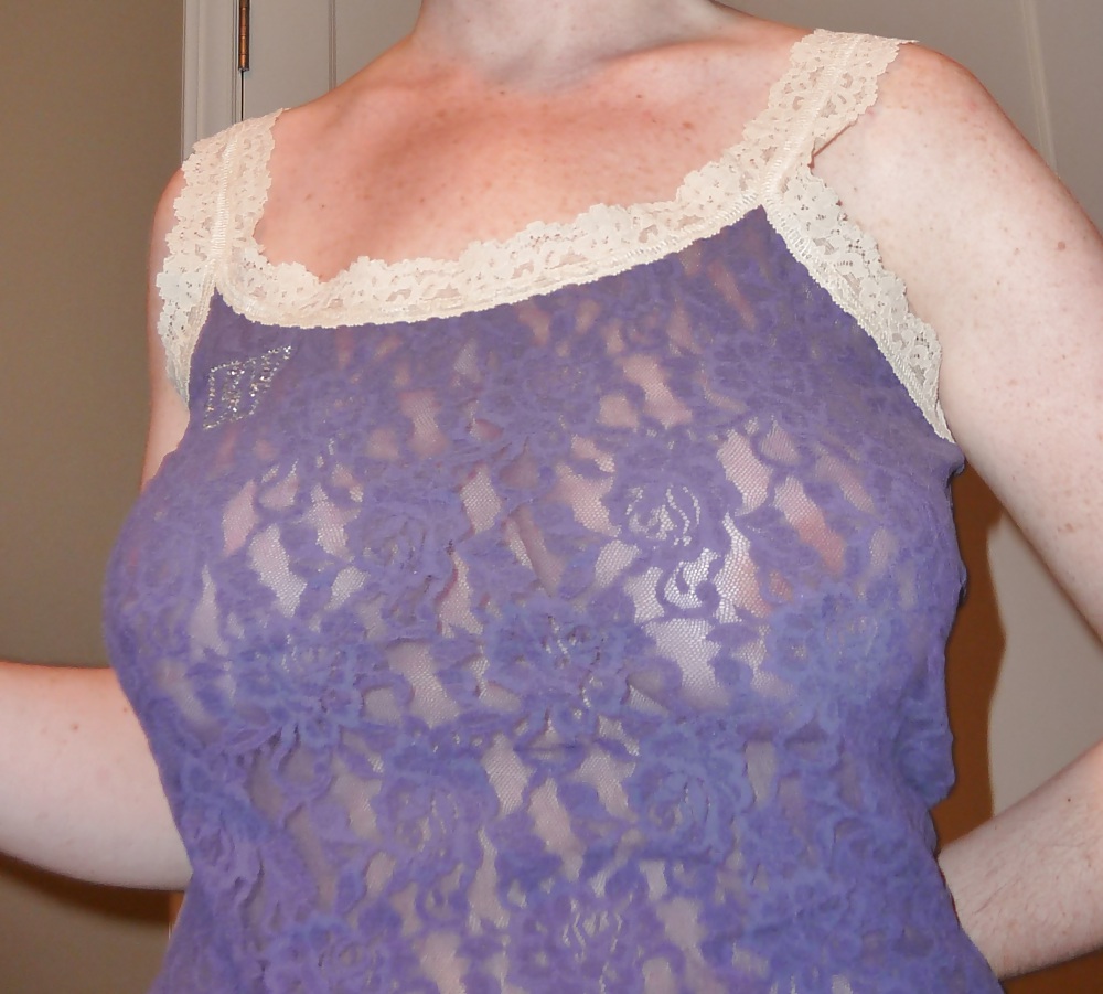 Braless wife in lace top #8868223