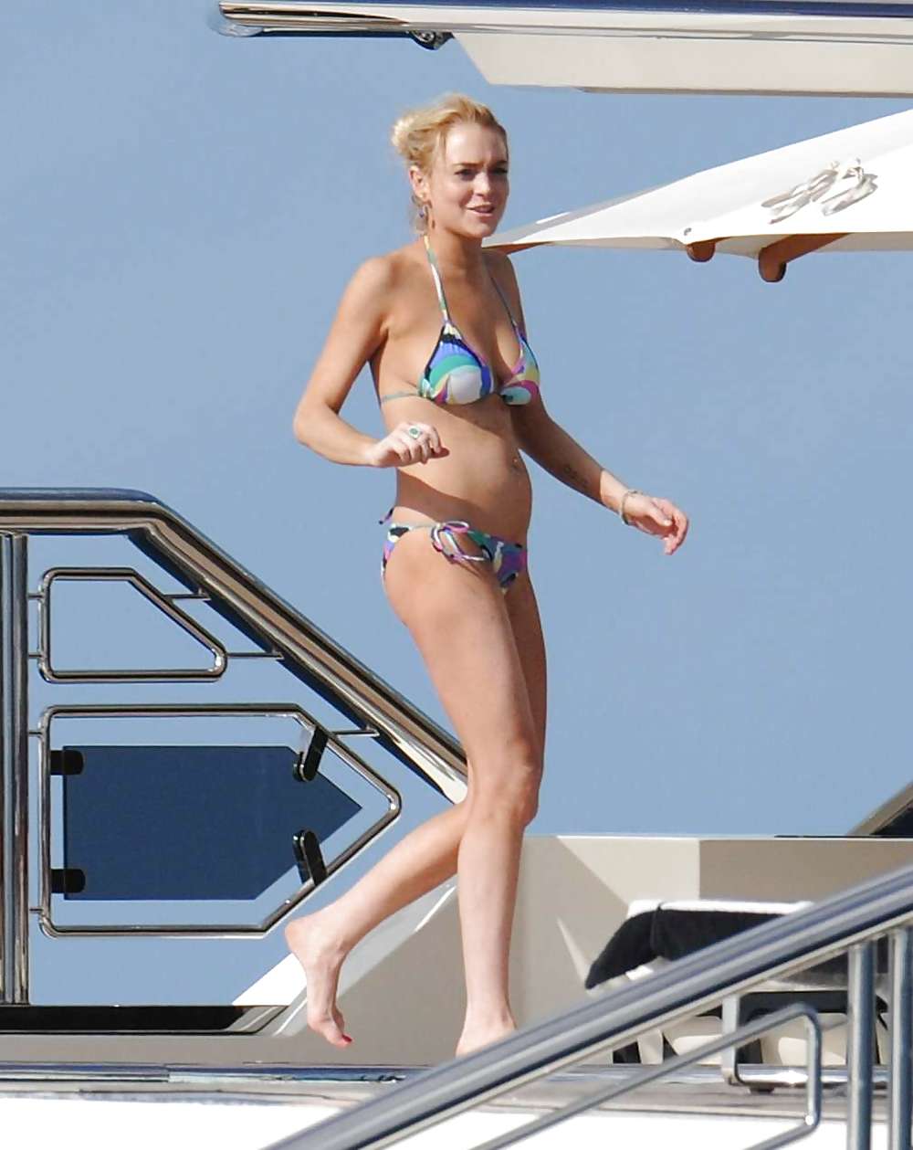 Lindsay Lohan in bikini on a yacht in St. Barthelemy #2512522