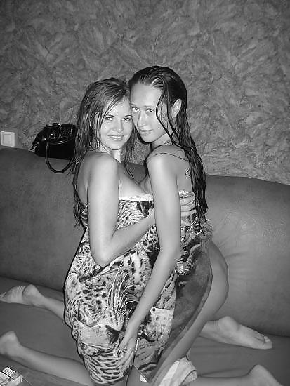 Hot brunette amateur teen lesbian couple ! #9938808