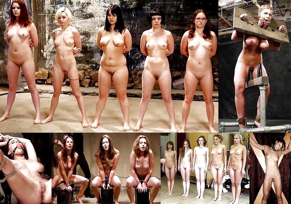 Women naked in groups for slave training #14371398