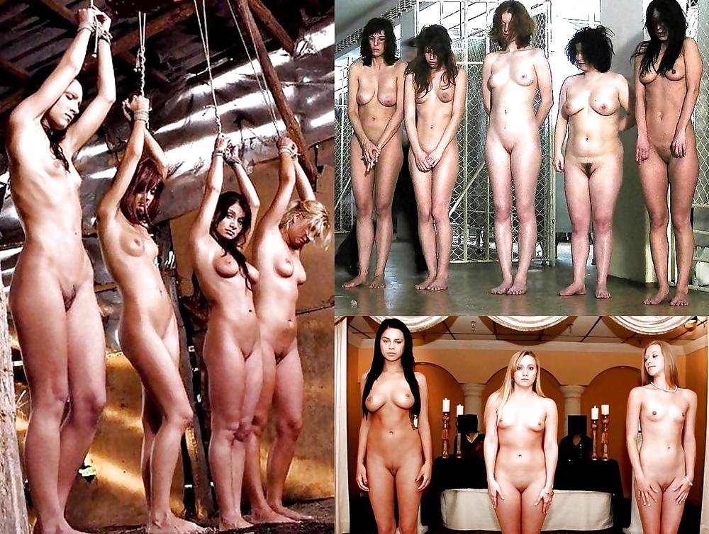 Mujeres desnudas en grupos para el entrenamiento de esclavos
 #14371414