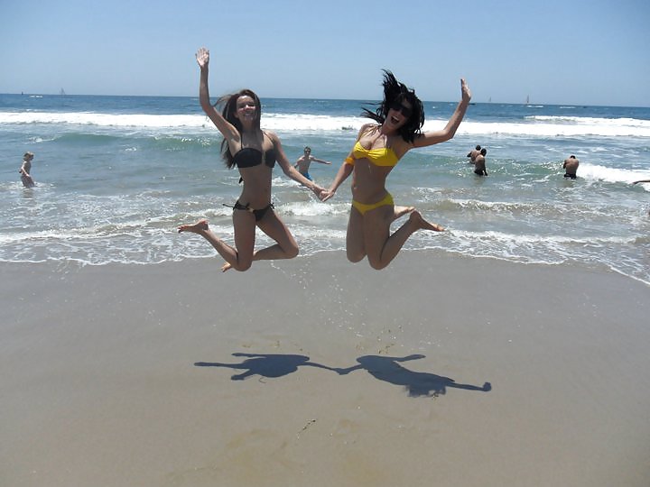 2 sexy chicks at beach!!! #8824058