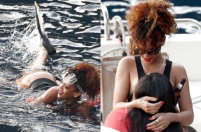 Rihanna swimming wPOKIES in San Fruttuoso Bay Italy #5990955
