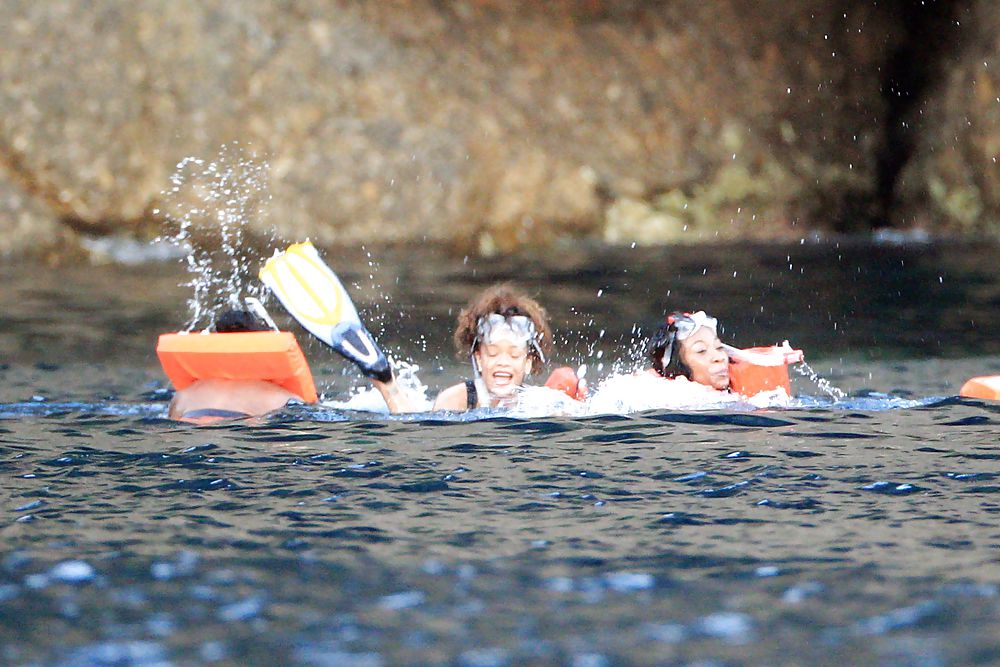 Rihanna swimming wPOKIES in San Fruttuoso Bay Italy #5990989