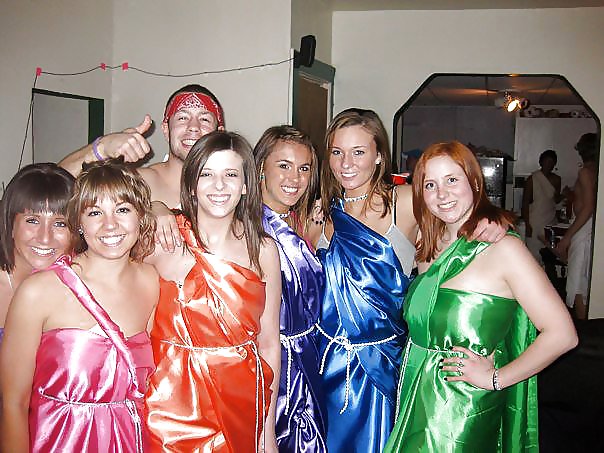 2 or more girls in various Satin clothing #17179129