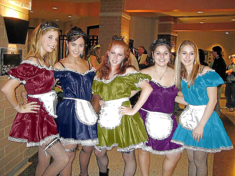 2 or more girls in various Satin clothing #17179163