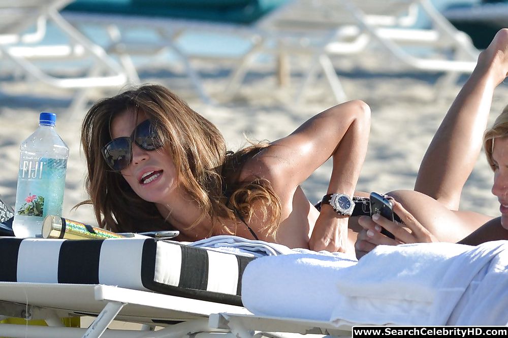 Claudia Galanti Topless Bikini Candids On Beach #15826311