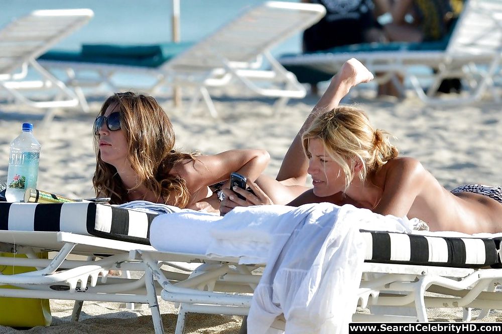 Claudia Galanti Topless Bikini Candids On Beach #15826317