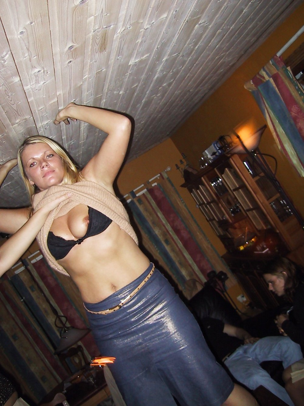 Blonde showing her boobs at private party #17040160