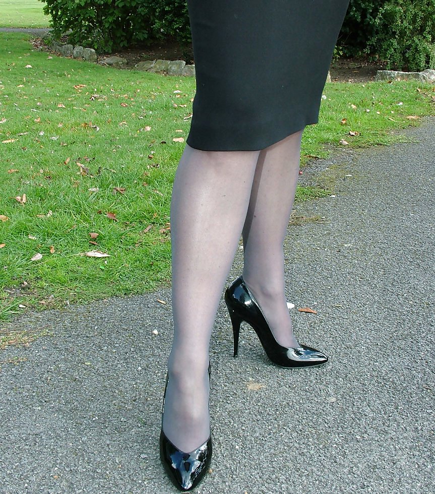 Black high heels and black stockings are always a treat #5208435