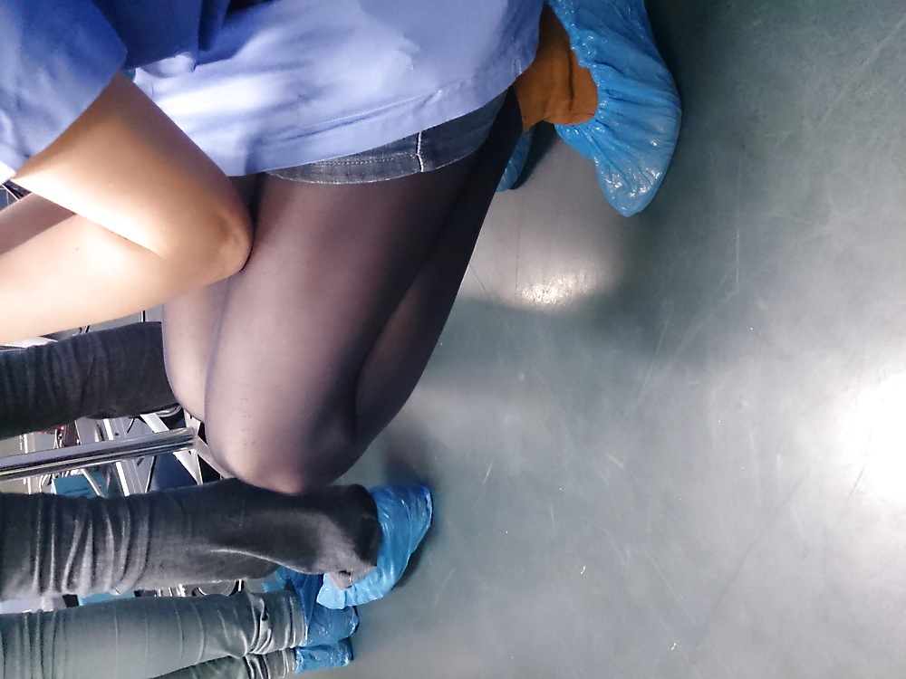 Purple tights of Nurse at the hospital #17764587