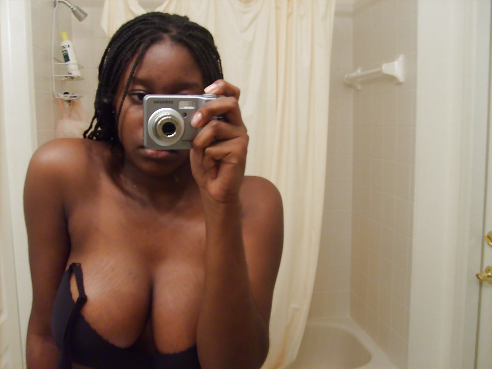 Big Tit Ebony with Glasses Self Shot #8359078