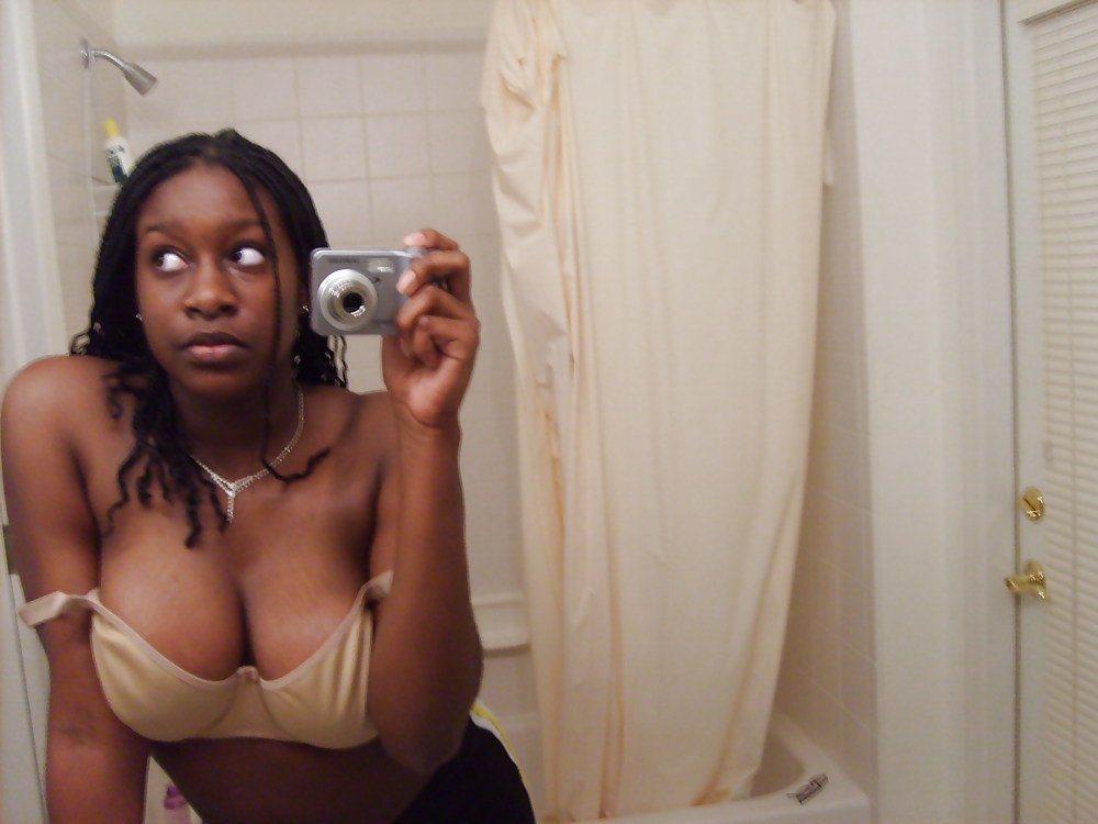 Big Tit Ebony with Glasses Self Shot #8359108
