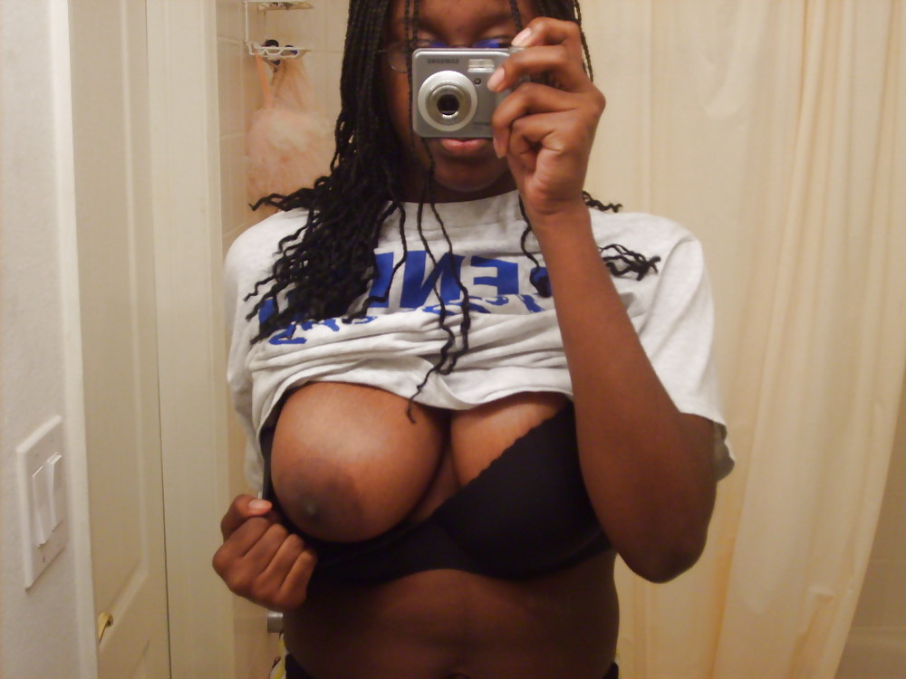 Big Tit Ebony with Glasses Self Shot #8359112