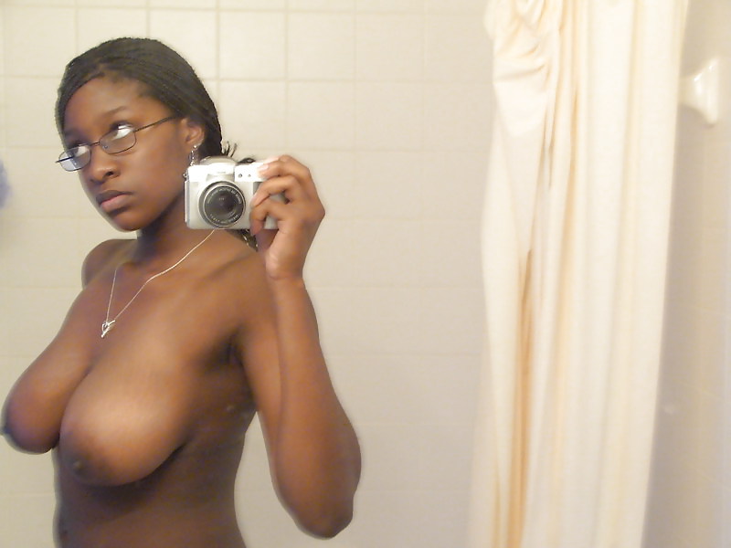 Big Tit Ebony with Glasses Self Shot #8359132