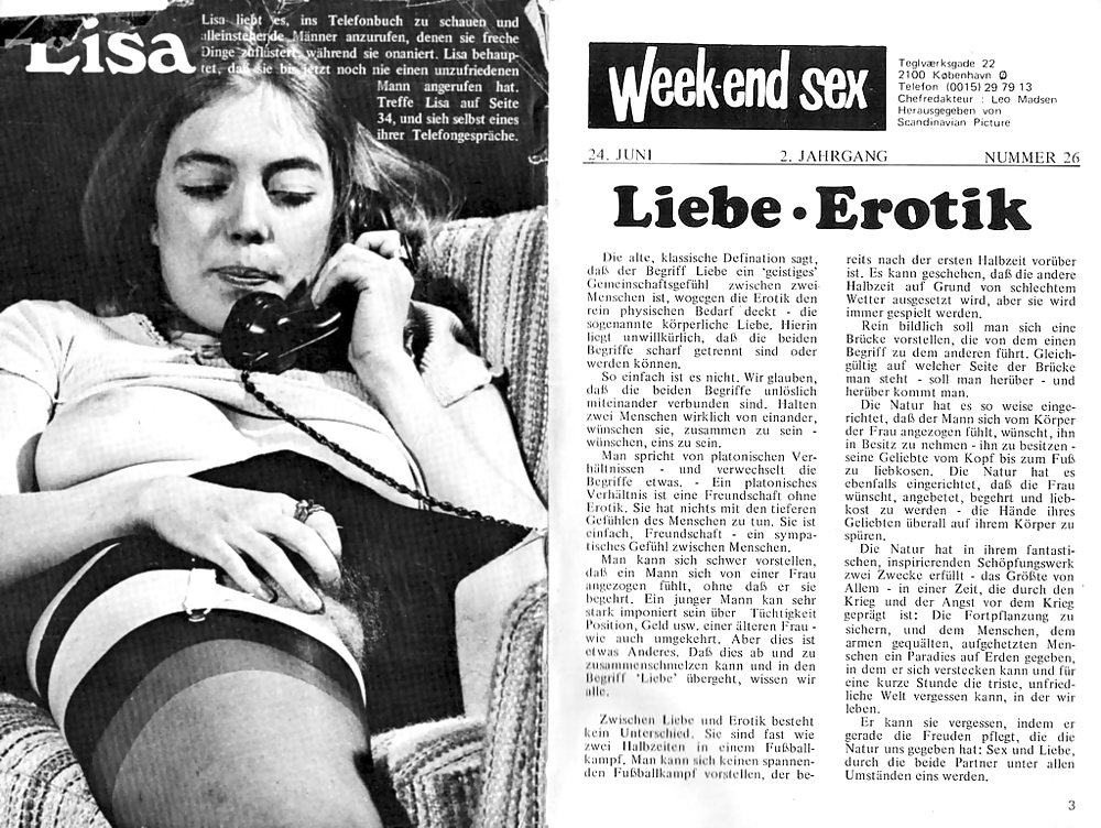 Vintage Zeitschriften Samlet Week-end Sex 26-1971 Deutsch #1733954