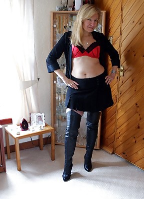 Sexy dominant british milf leather thigh boots #17425107