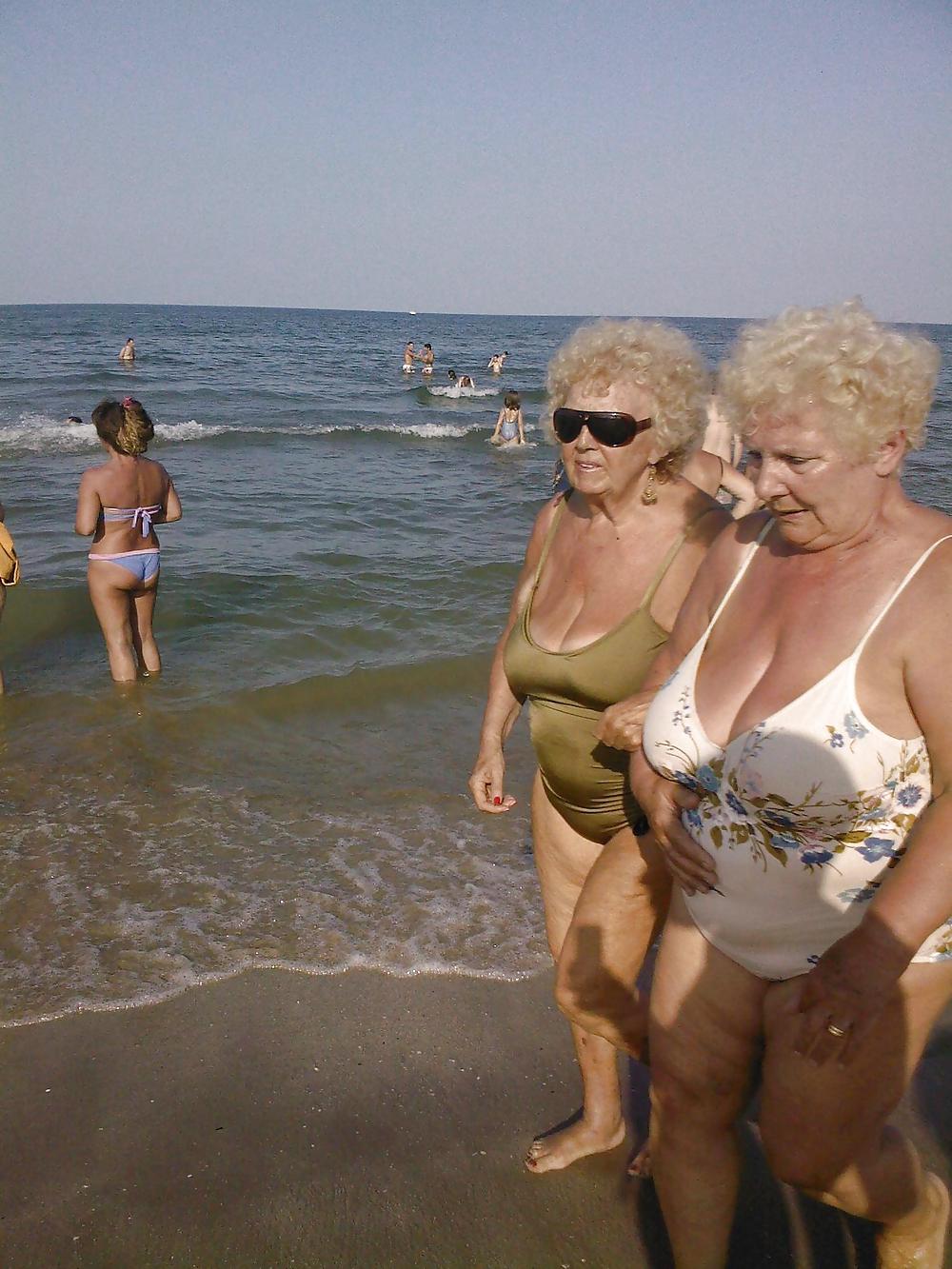 Grannies on beach 2 #11177273