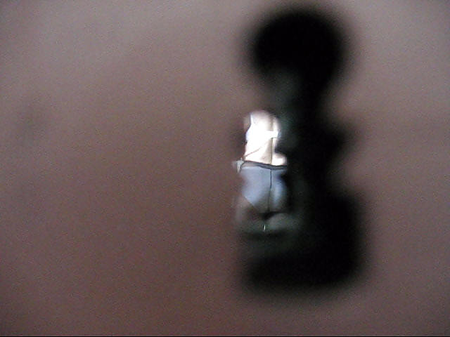 French mature in bathroom - key hole #18669023