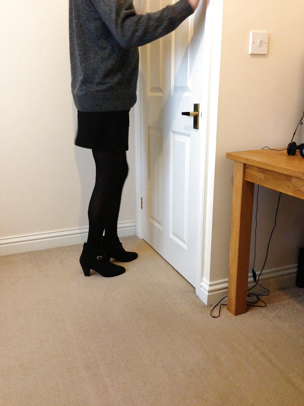 Skirt tights and new boots #15454568