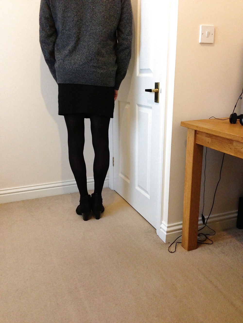 Skirt tights and new boots #15454575