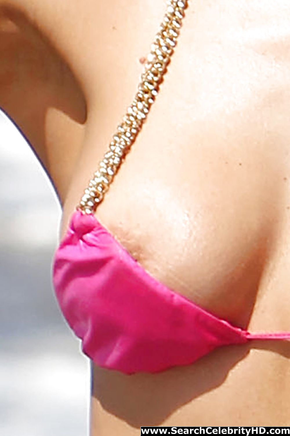 Joanna Krupa Nip Slip in a Pink Bikini #17691451