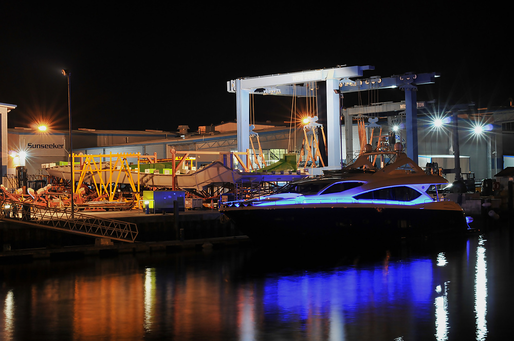 Sunseeker Poole Bridge at night #24557