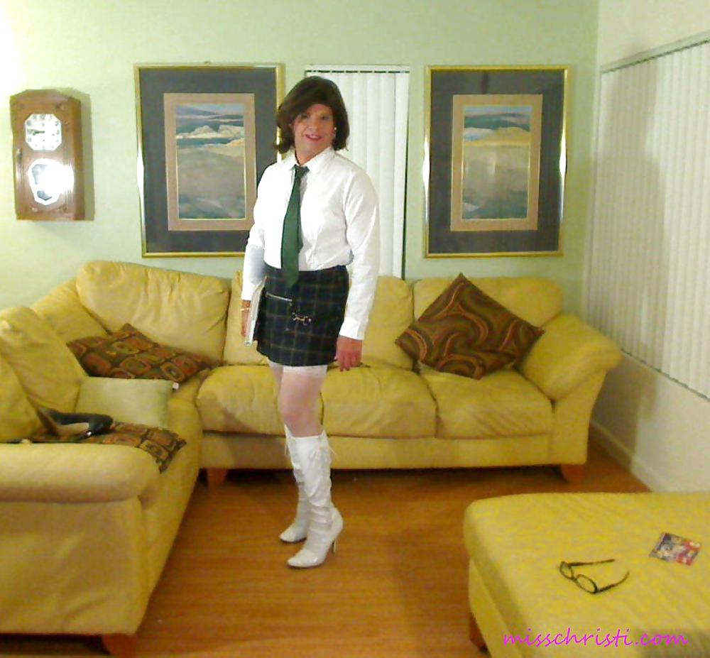 Miss Christi in various corsettes and school girl uniform #7738404