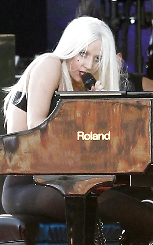 Lady Gaga In Schwarz Prahlen Stringtightsboots Jimmy Kimmel Live! #4874578