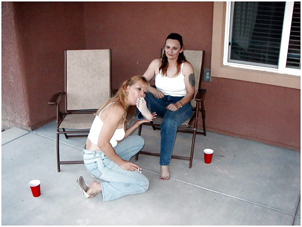 Crystal and amy smokin' outdoors
 #11140661