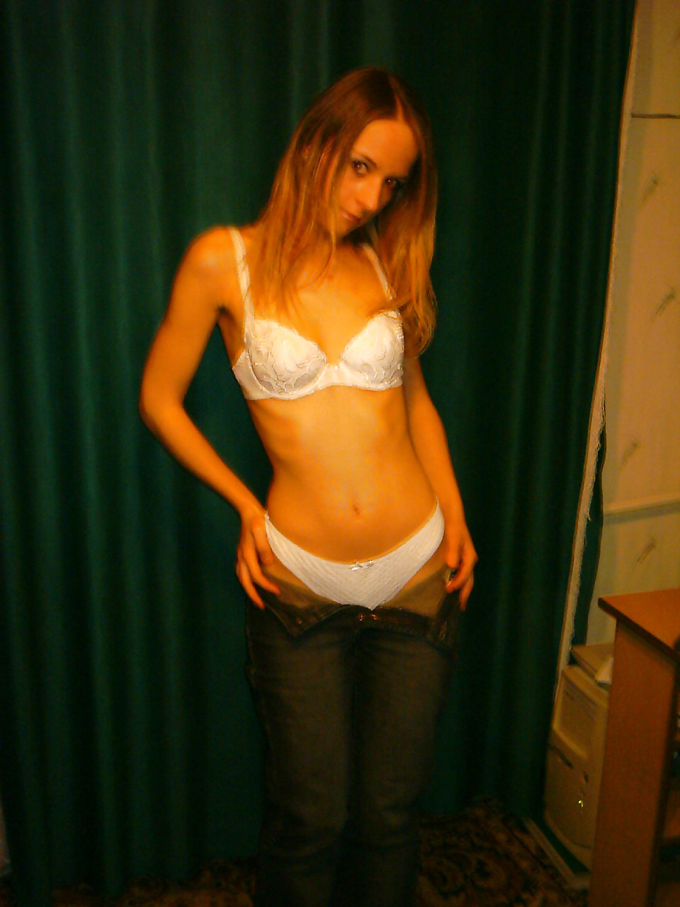 Cute blonde teen girl tits & panties #8569910