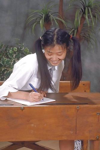 Asian schoolgirl and Teacher #4199026