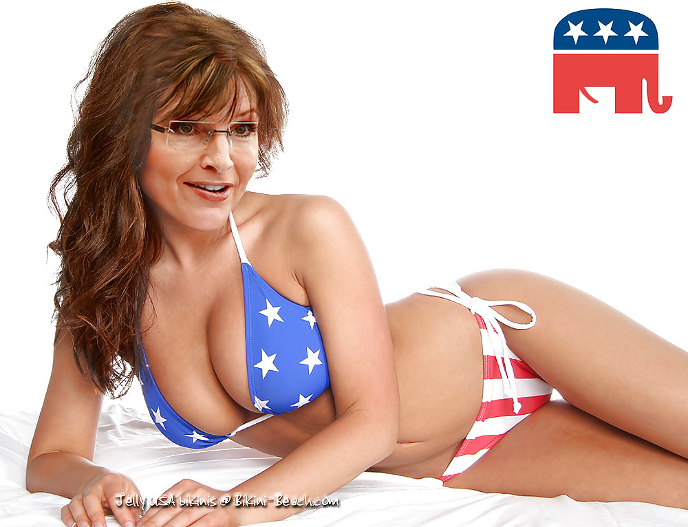 Sarah Palin Sexy Maman Patriotique Blanc #17484177