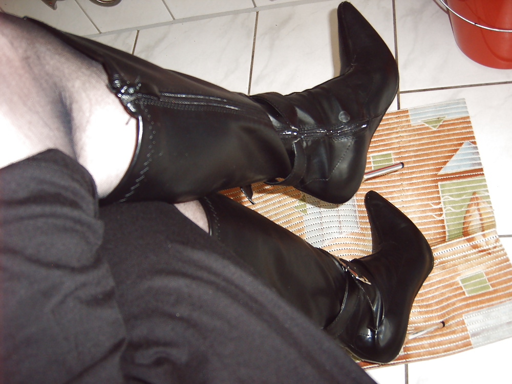 Nylon , Leggings , Black High Heels #7405530