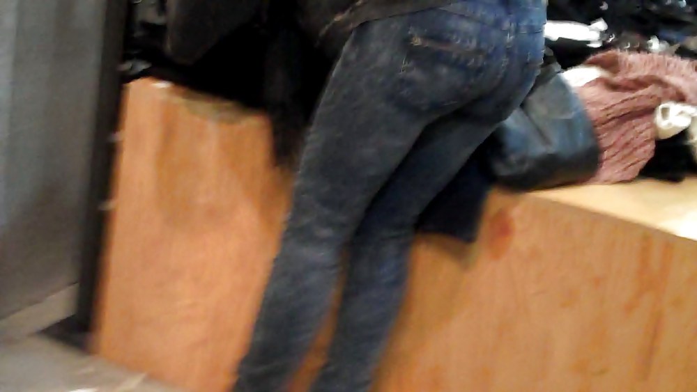 Blue jeans stuffed with rear ends ass & butts #9895975